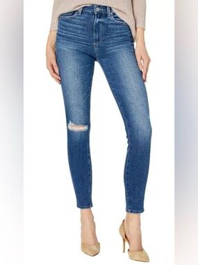 PAIGE Margot Ankle High Rise Skinny Jeans in Lookout Destructed